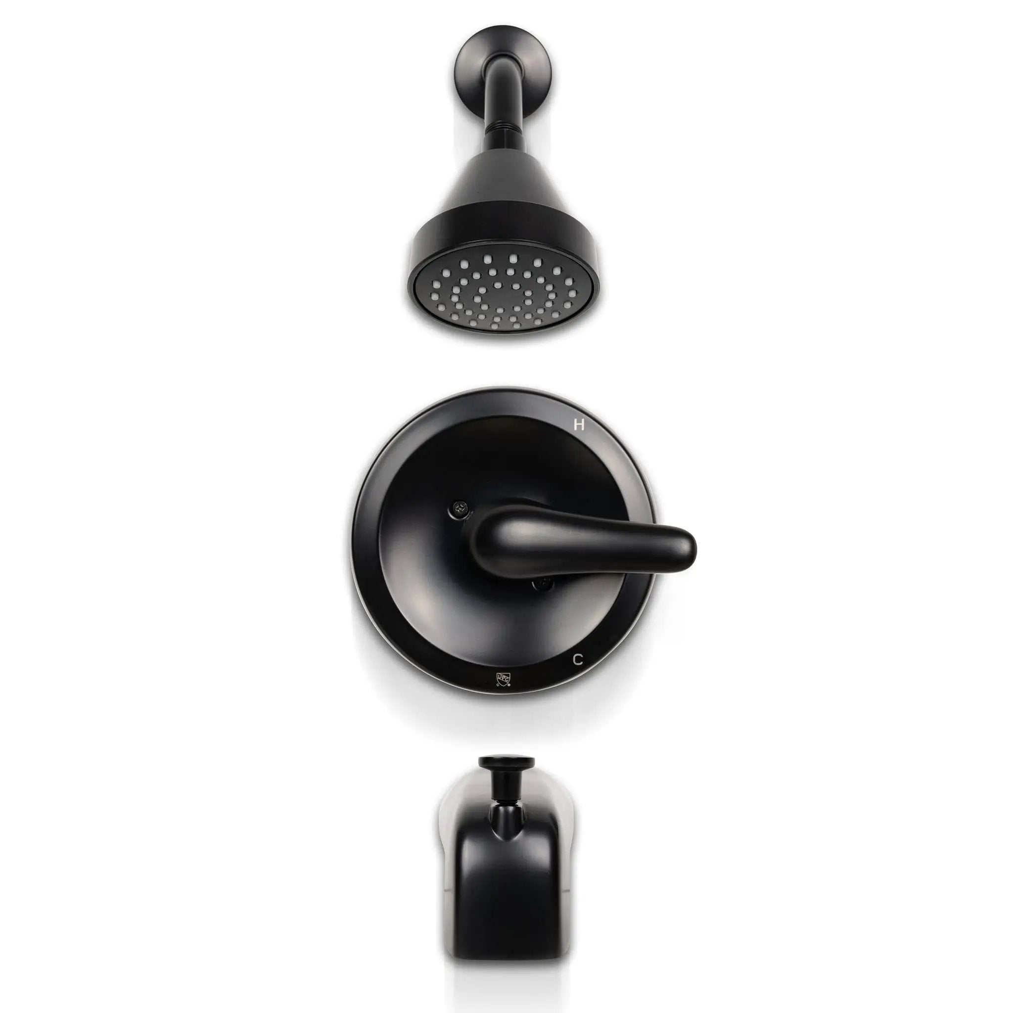 608 Matte Black Tub Shower Faucet With Balance Valve by MSI Surfaces