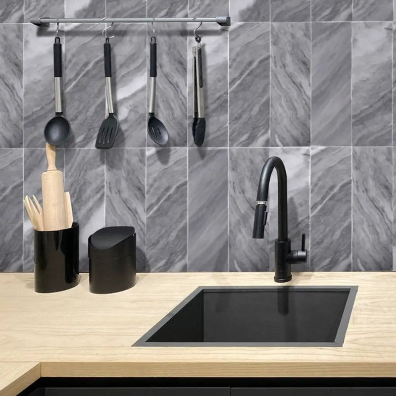 Gray 4x12 Polished Subway Bardiglio Nuvolato Marble Tile (15 pack, 5 sq ft/case) by Apollo Tile