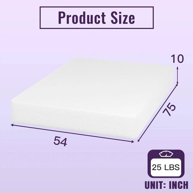 Full size 10-inch Charcoal Infused Memory Foam Mattress with Removable Cover by HomePacific