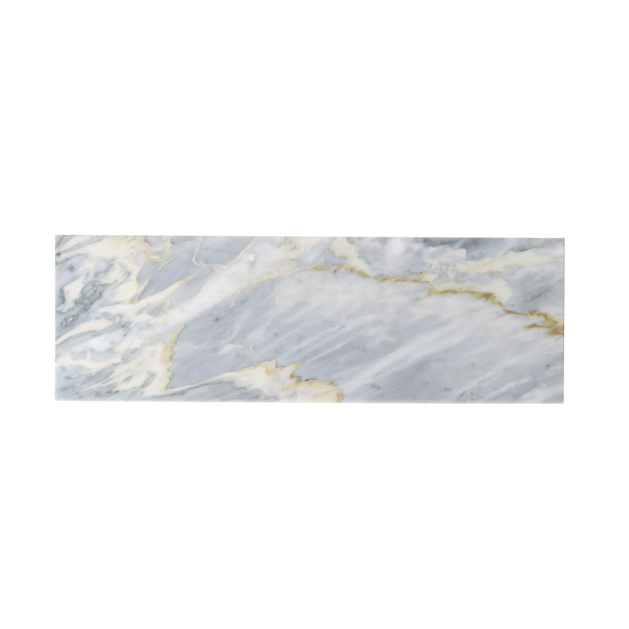 Gray 4x12 Polished Subway Calacatta Bluette Marble Tile (15 pack, 5 sq ft/case) by Apollo Tile