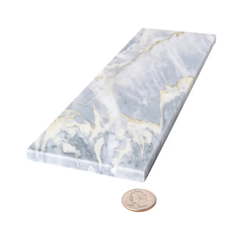 Gray 4x12 Honed Subway Calacatta Bluette Marble Tile (15 pack, 5 sq ft/case) by Apollo Tile