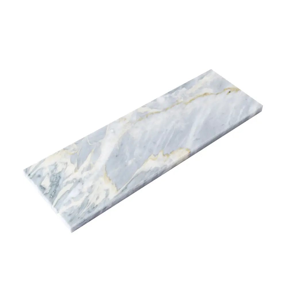Gray 4x12 Honed Subway Calacatta Bluette Marble Tile (15 pack, 5 sq ft/case) by Apollo Tile