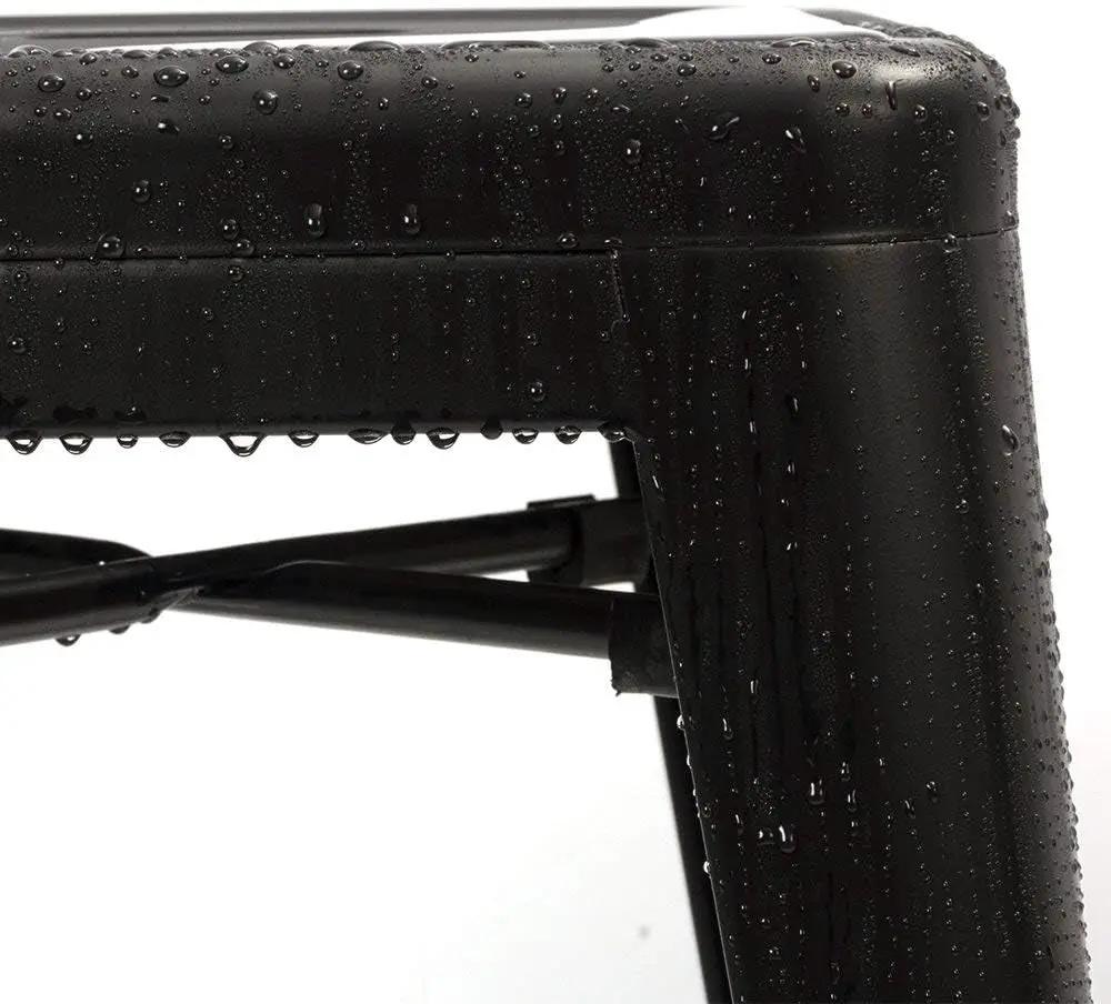Set of 4 - 24-in. Indoor/Outdoor Backless Stacking Black Metal Barstools by HomePacific