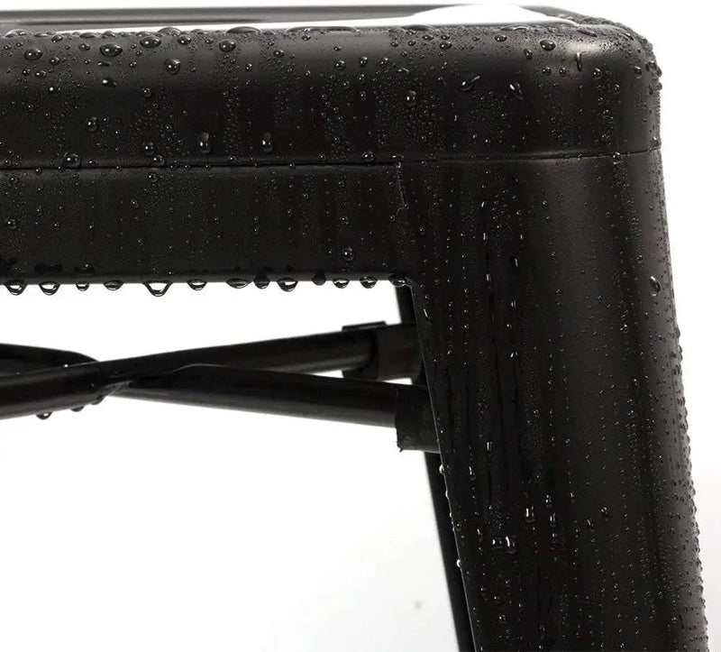 Set of 4 - 24-in. Indoor/Outdoor Backless Stacking Black Metal Barstools by HomePacific