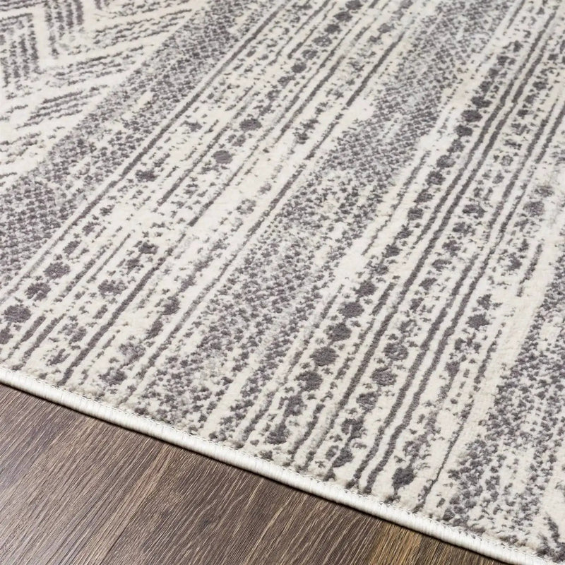 5-ft. x 7-ft. Grey Ivory Chevron Stripe Geometric Boho Style Area Rug by HomePacific