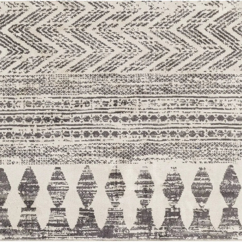 5-ft. x 7-ft. Grey Ivory Chevron Stripe Geometric Boho Style Area Rug by HomePacific