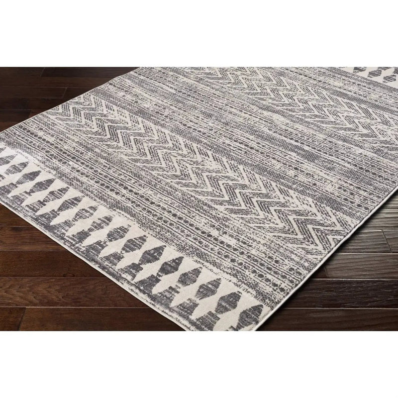 5-ft. x 7-ft. Grey Ivory Chevron Stripe Geometric Boho Style Area Rug by HomePacific