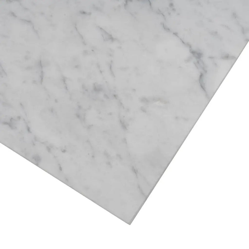 White 12x12 Polished Field Bianco Carrara Marble Tile (10 pack, 10 sq ft/case) by Apollo Tile