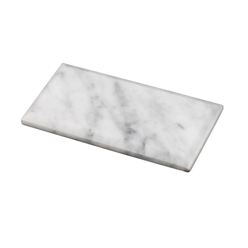 White 3x6 Polished Beveled Subway Bianco Carrara Marble Tile (40 pack, 5 sq ft/case) by Apollo Tile