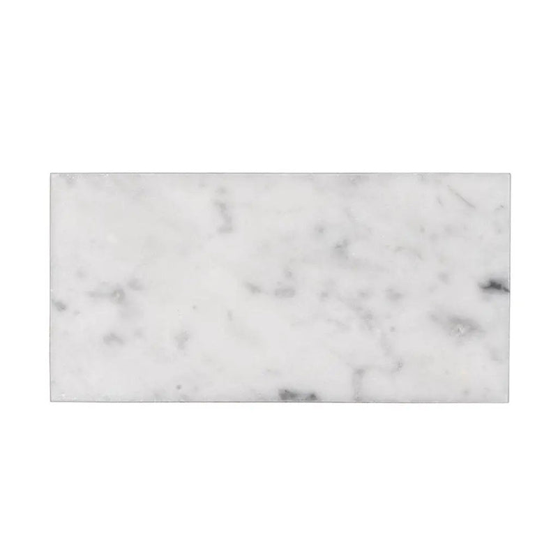 White 3x6 Polished Subway Bianco Carrara Marble Tile (40 pack, 5 sq ft/case) by Apollo Tile