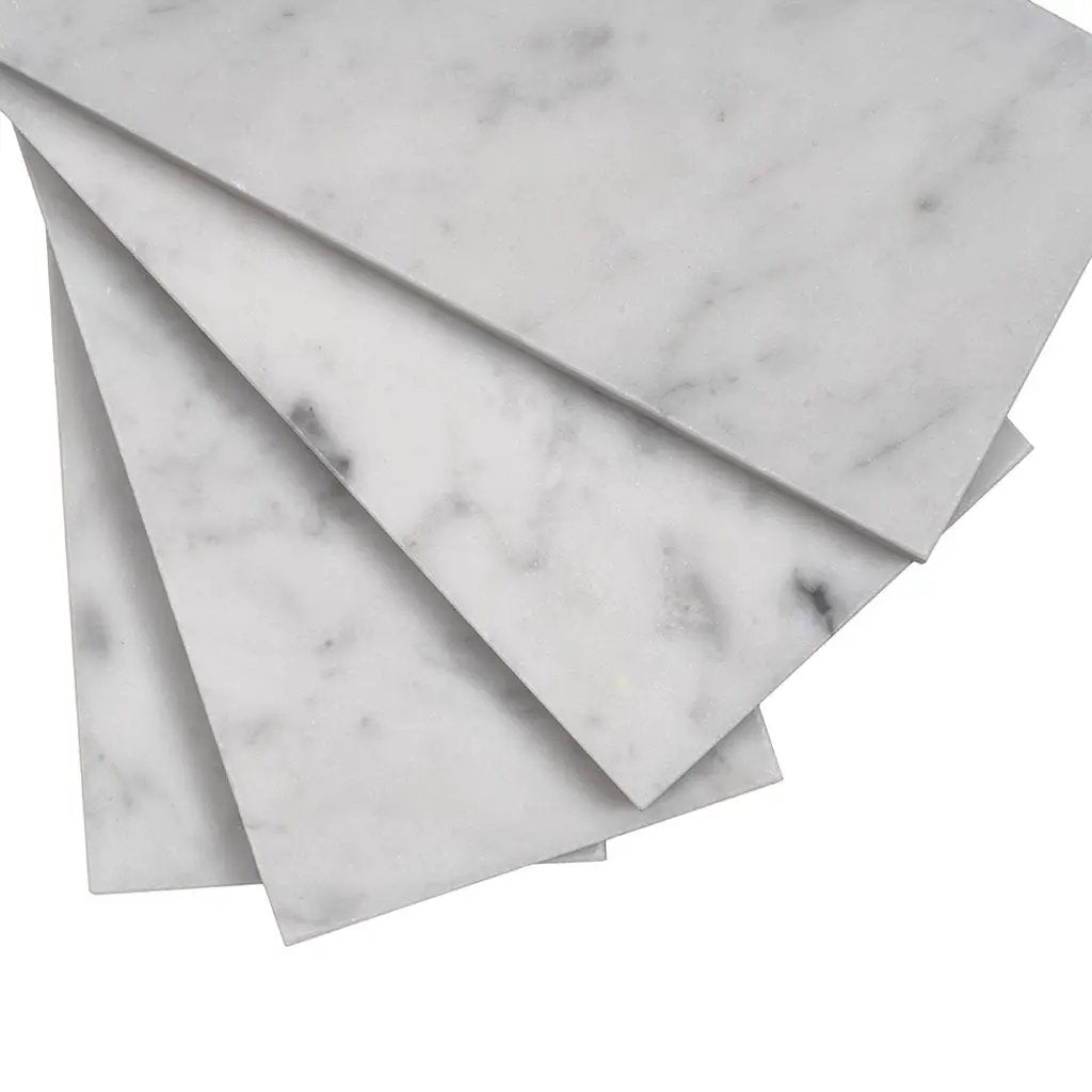 White 3x6 Polished Subway Bianco Carrara Marble Tile (40 pack, 5 sq ft/case) by Apollo Tile
