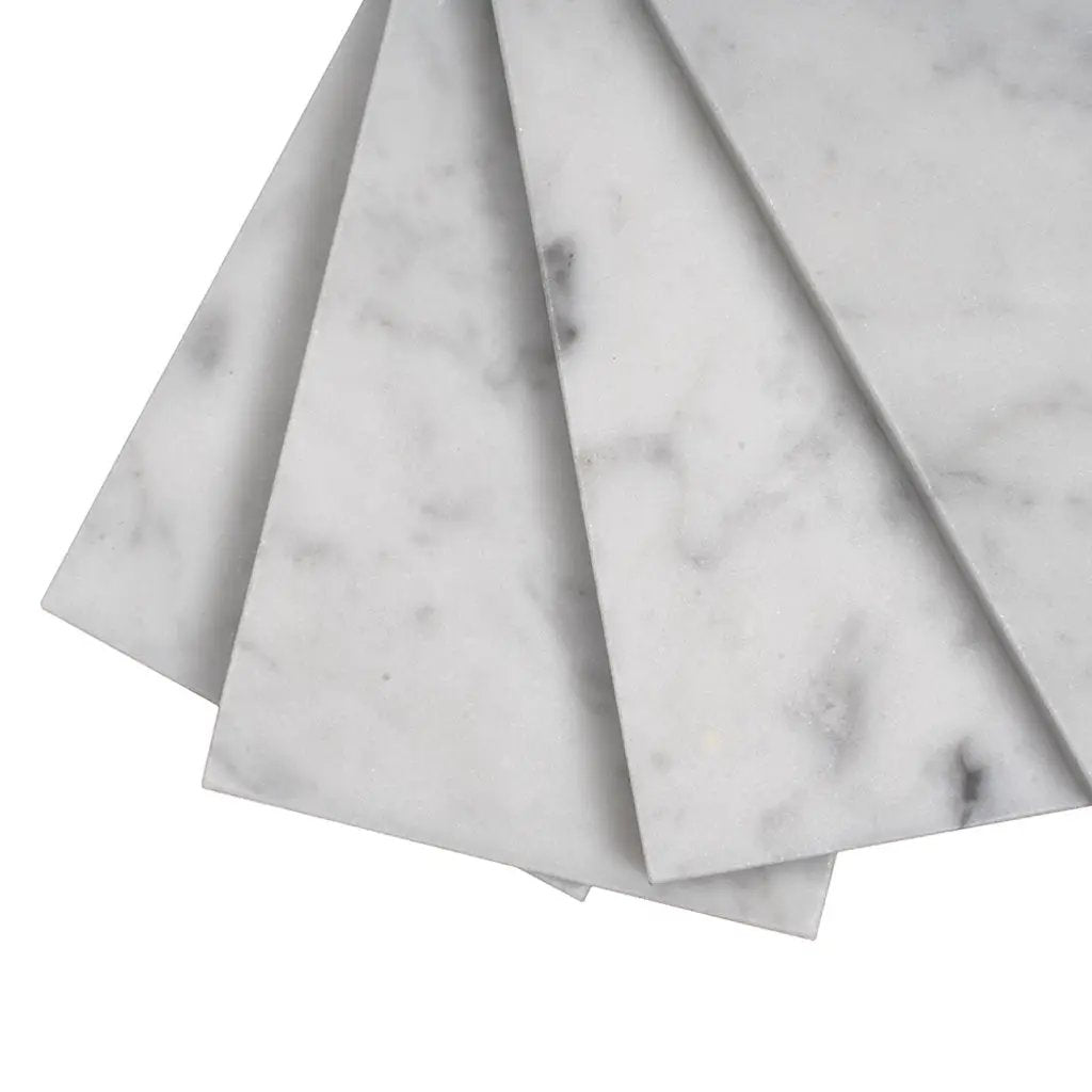 White 3x6 Polished Subway Bianco Carrara Marble Tile (40 pack, 5 sq ft/case) by Apollo Tile