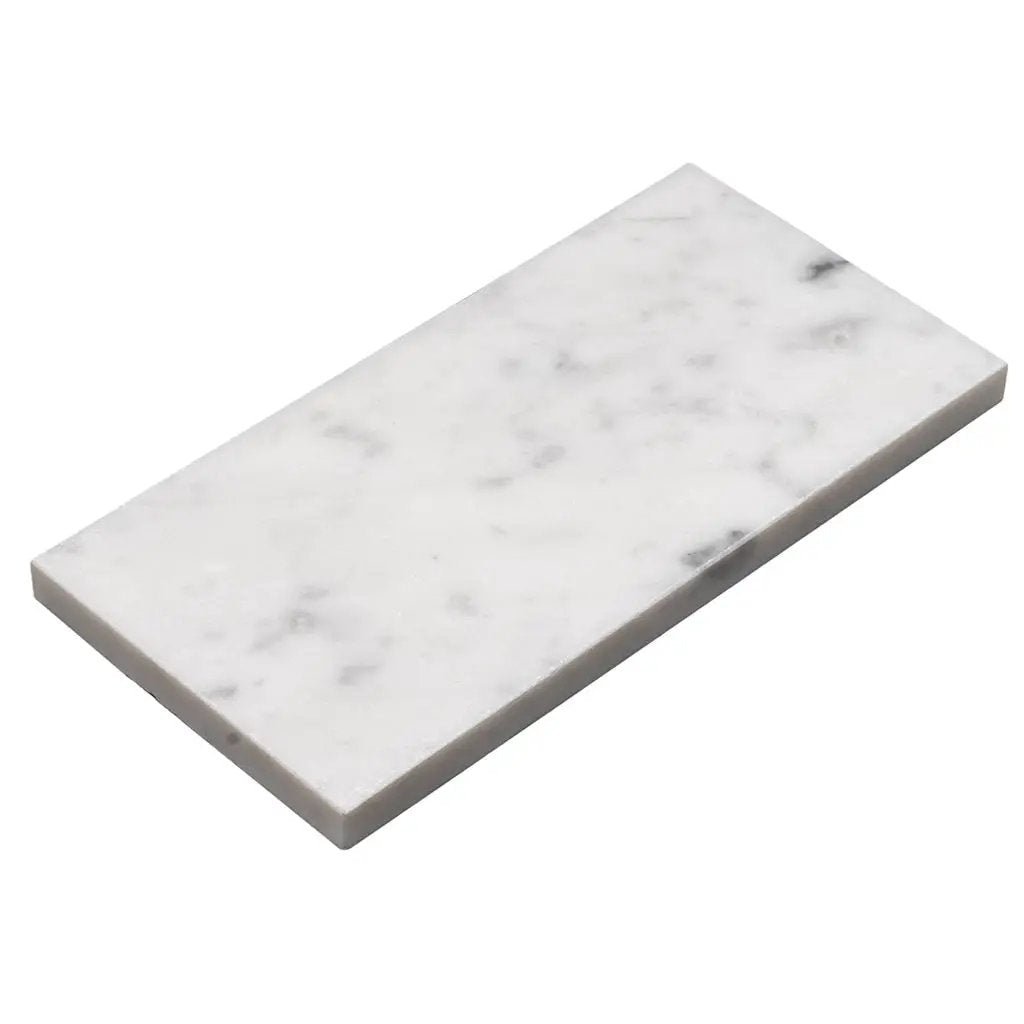 White 3x6 Polished Subway Bianco Carrara Marble Tile (40 pack, 5 sq ft/case) by Apollo Tile