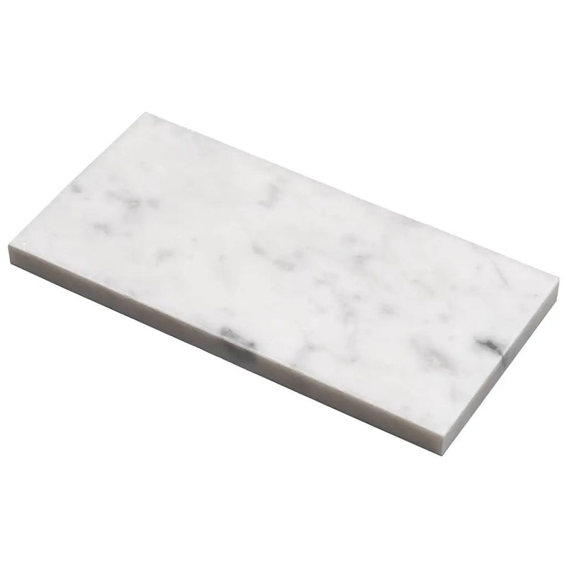 White 3x6 Polished Subway Bianco Carrara Marble Tile (40 pack, 5 sq ft/case) by Apollo Tile