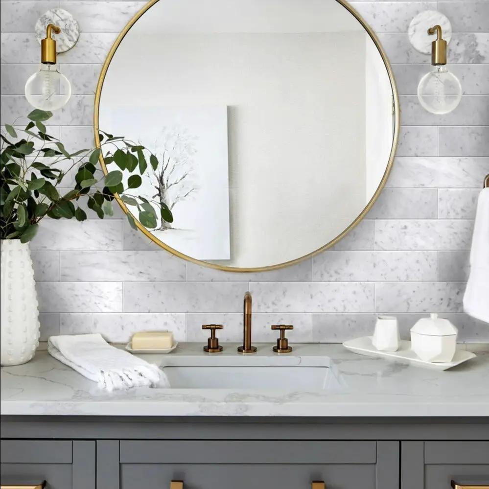 White 4x16 Honed Subway Bianco Carrara Marble Tile (10 pack, 4.44 sq ft/case) by Apollo Tile