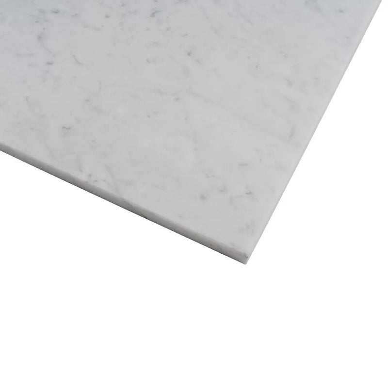 White 12x24 Polished Field Bianco Carrara Marble Tile (5 pack, 10 sq ft/case) by Apollo Tile