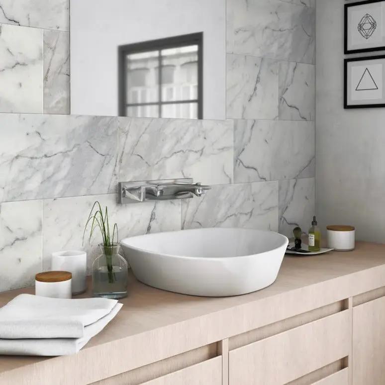 White Gray 12x24 Honed Field Calacatta Gold Marble Tile (5 pack, 10 sq ft/case) by Apollo Tile