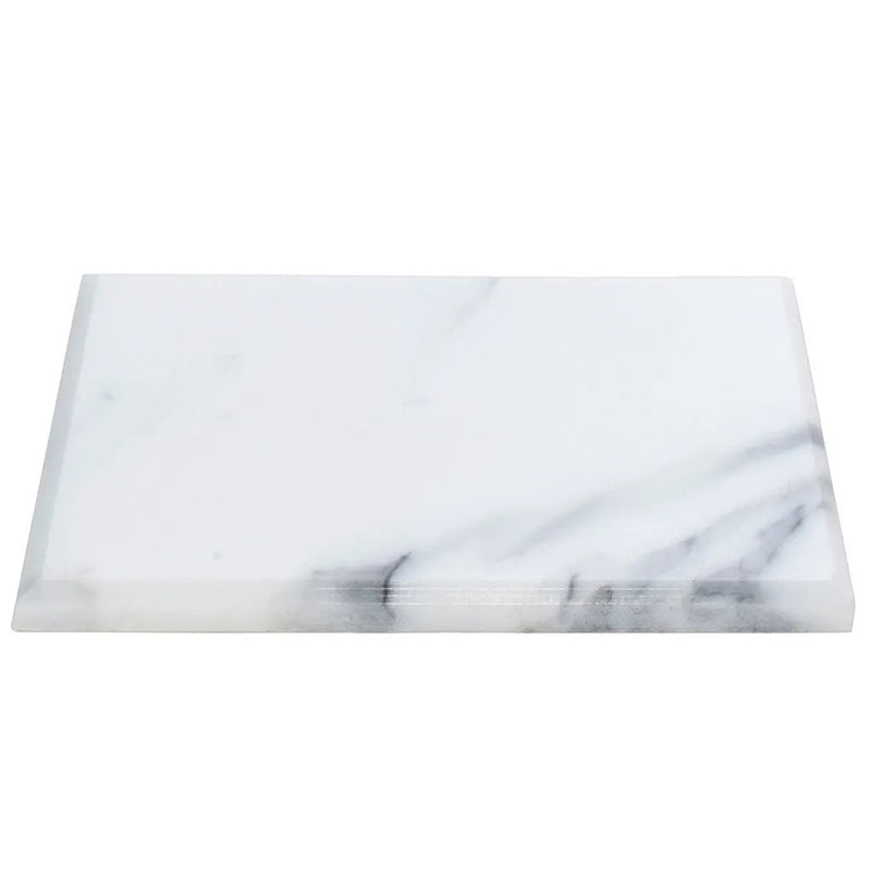 White 3x6 Polished Beveled Subway Calacatta Gold Marble Tile (40 pack, 5 sq ft/case) by Apollo Tile