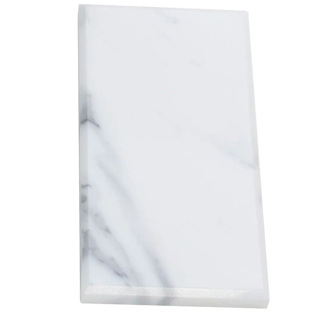 White 3x6 Polished Beveled Subway Calacatta Gold Marble Tile (40 pack, 5 sq ft/case) by Apollo Tile