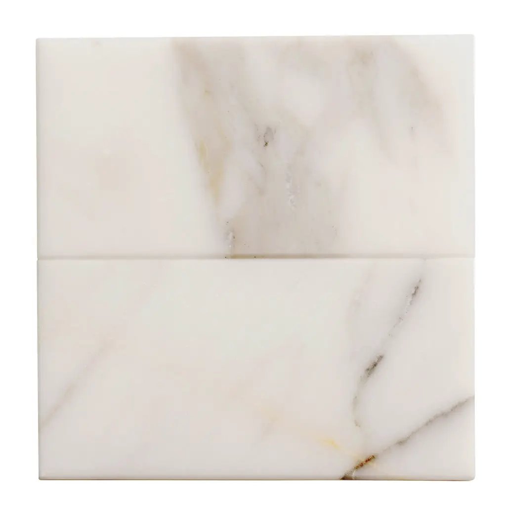 White 3x6 Honed Subway Calacatta Gold Marble Tile (40 pack, 5 sq ft/case) by Apollo Tile