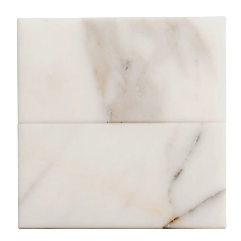 White 3x6 Honed Subway Calacatta Gold Marble Tile (40 pack, 5 sq ft/case) by Apollo Tile