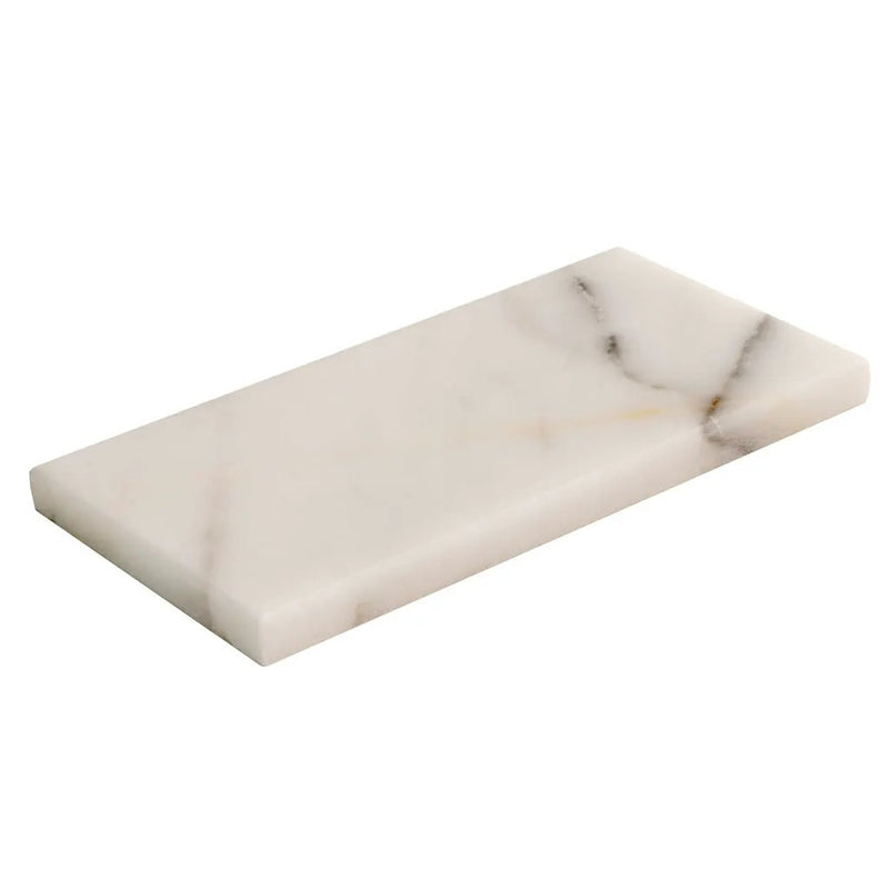 White 3x6 Honed Subway Calacatta Gold Marble Tile (40 pack, 5 sq ft/case) by Apollo Tile