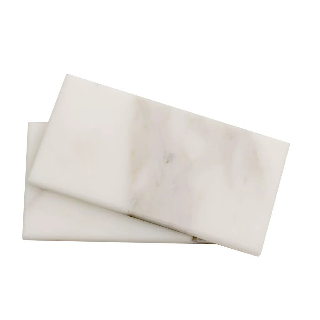White 3x6 Honed Subway Calacatta Gold Marble Tile (40 pack, 5 sq ft/case) by Apollo Tile