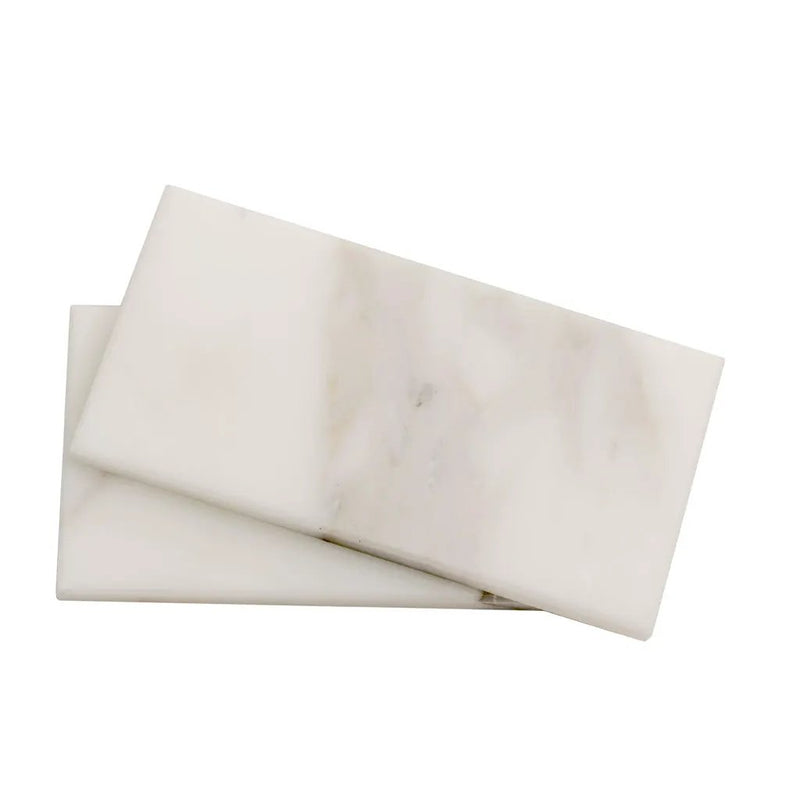 White 3x6 Honed Subway Calacatta Gold Marble Tile (40 pack, 5 sq ft/case) by Apollo Tile