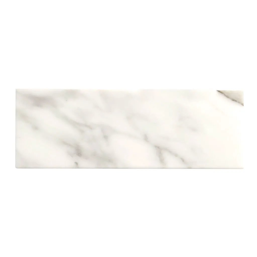 White 4x12 Honed Subway Calacatta Gold Marble Tile (15 pack, 5 sq ft/case) by Apollo Tile