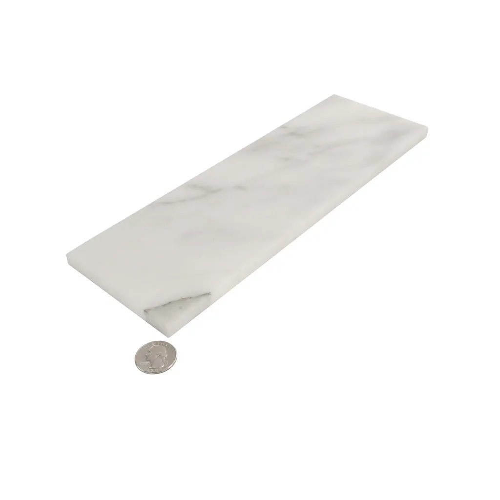 White 4x12 Honed Subway Calacatta Gold Marble Tile (15 pack, 5 sq ft/case) by Apollo Tile
