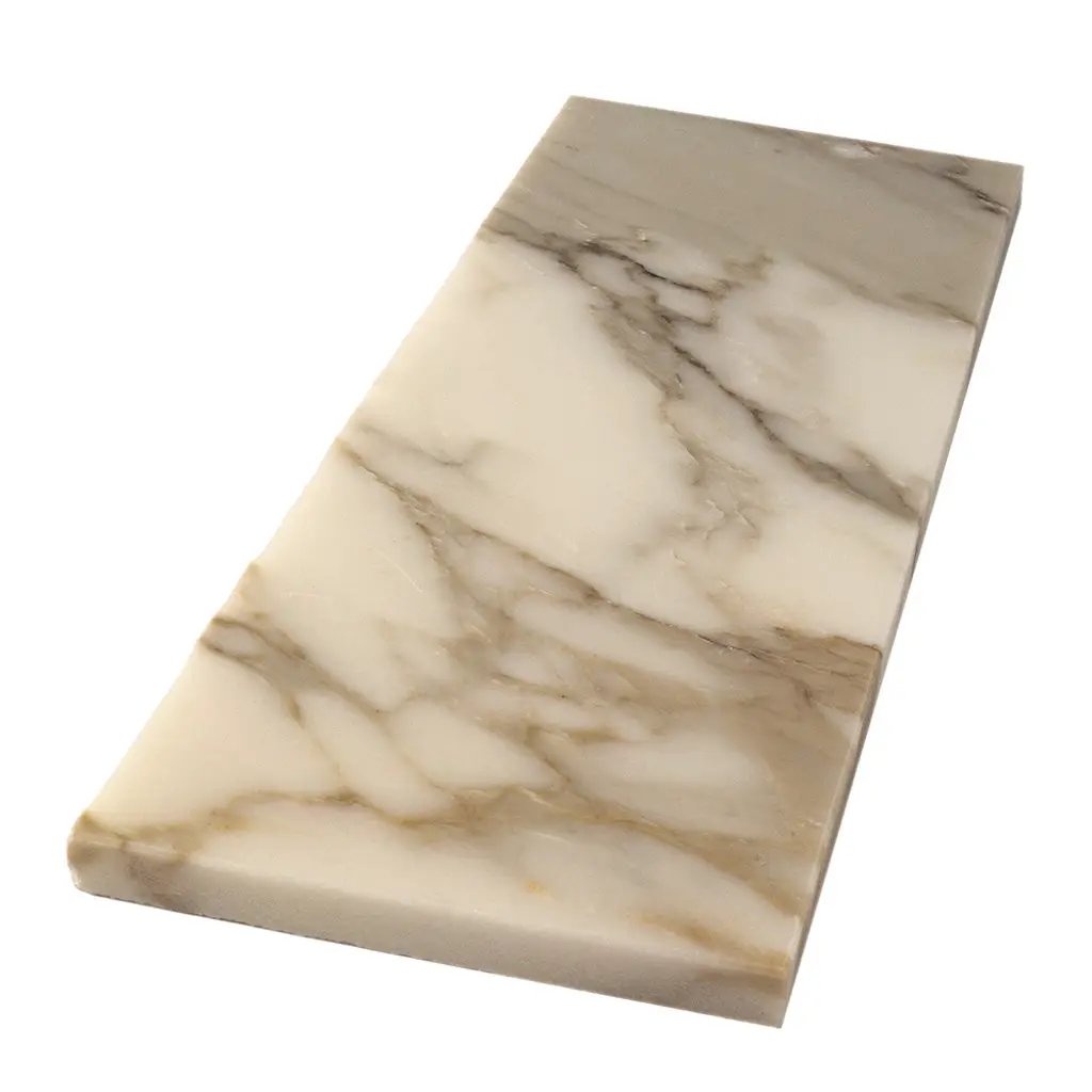 White 4x12 Polished Subway Calacatta Gold Marble Tile (15 pack, 5 sq ft/case) by Apollo Tile