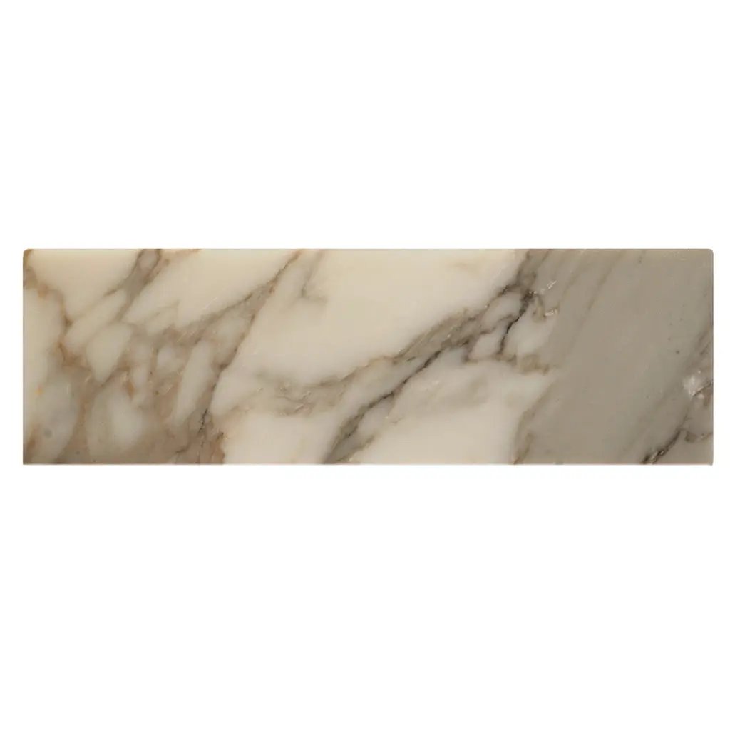 White 4x12 Polished Subway Calacatta Gold Marble Tile (15 pack, 5 sq ft/case) by Apollo Tile