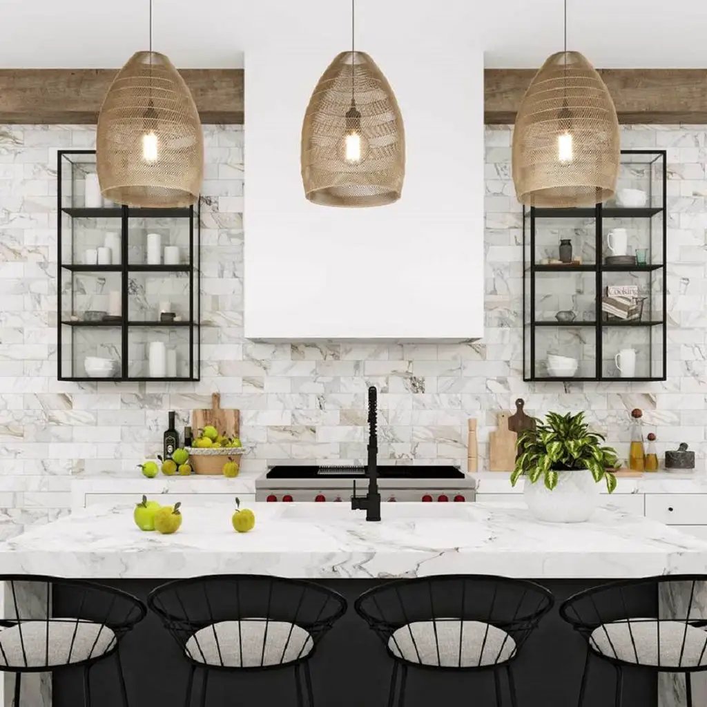 White 4x12 Polished Subway Calacatta Gold Marble Tile (15 pack, 5 sq ft/case) by Apollo Tile