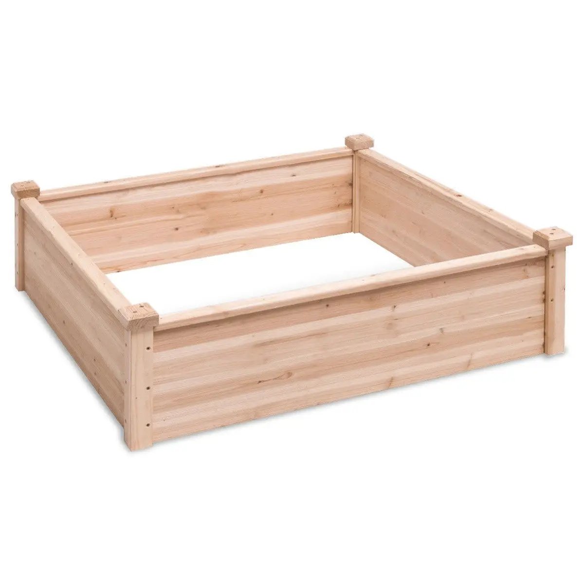 Solid Fir Wood 3.3 ft x 3.3 ft Raised Garden Bed Planter Box by HomePacific