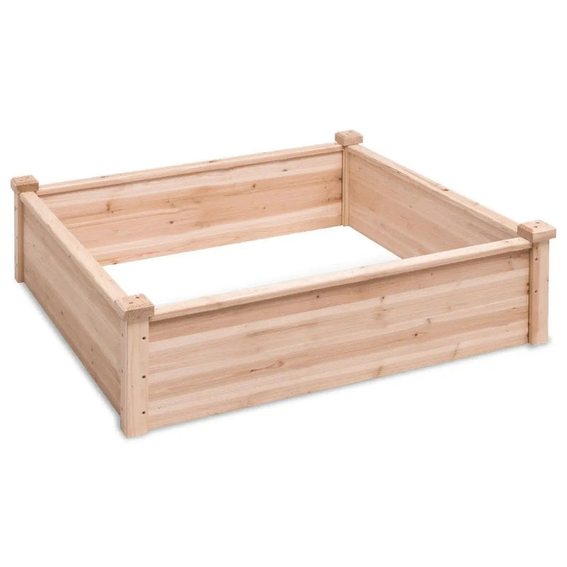 Solid Fir Wood 3.3 ft x 3.3 ft Raised Garden Bed Planter Box by HomePacific