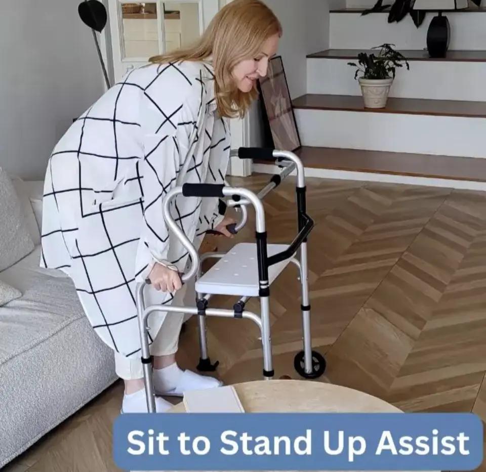 Open Box ElphGuard 4in1 Walkers for Seniors, Front Wheeled Walker, 2 Wheel Standard Walker by Selzalot