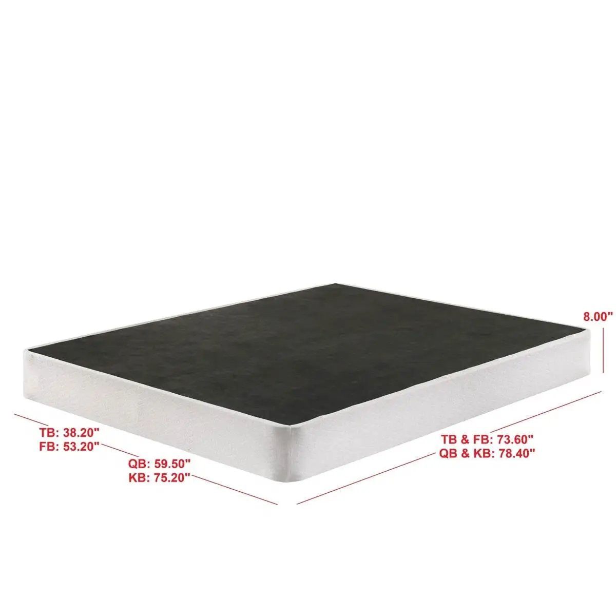 Full size 8-inch Metal Frame Box-Spring Mattress Foundation with Cover by HomePacific