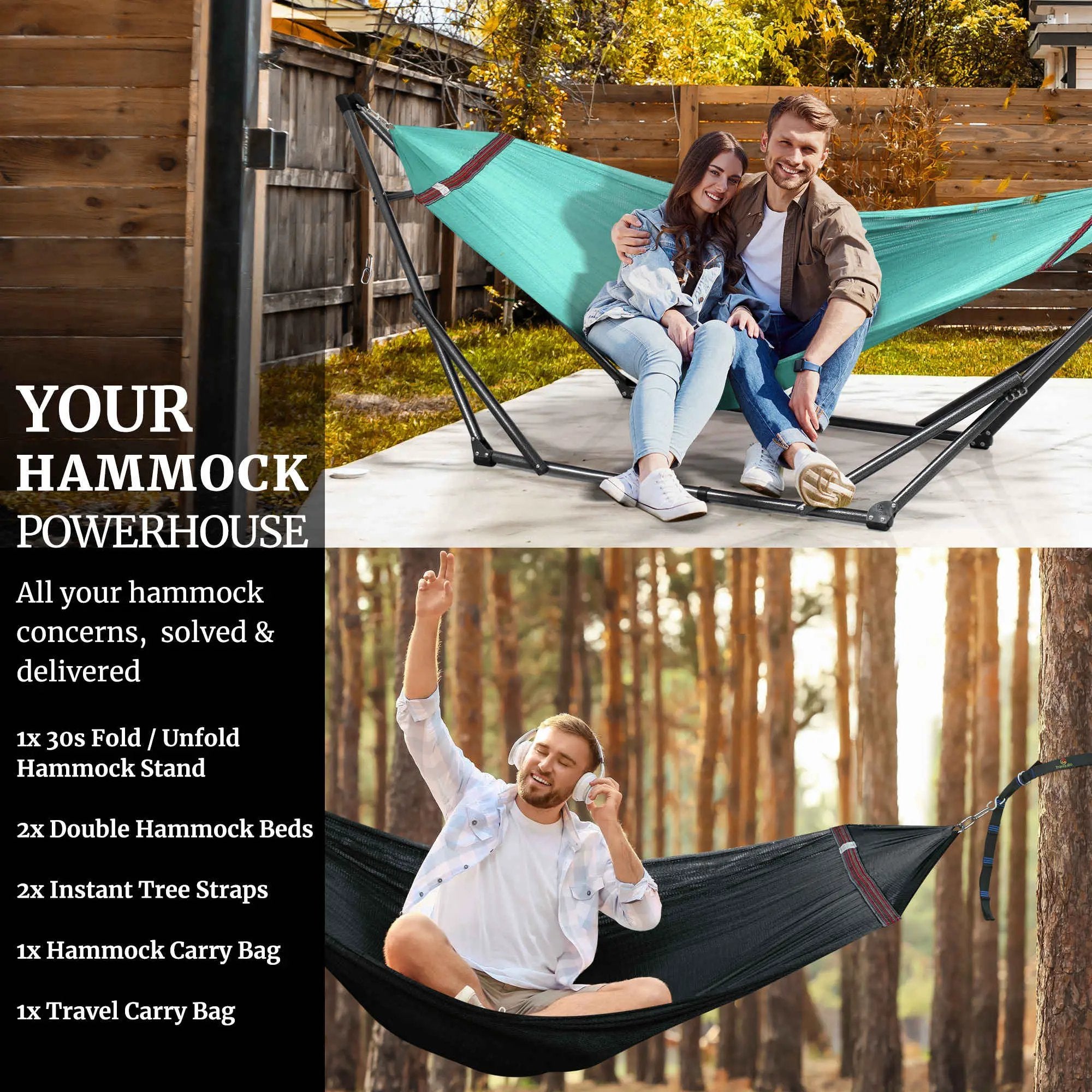 Tranquillo Comfort Set Original Hammock Stand for Ultimate Relaxation by Megsu