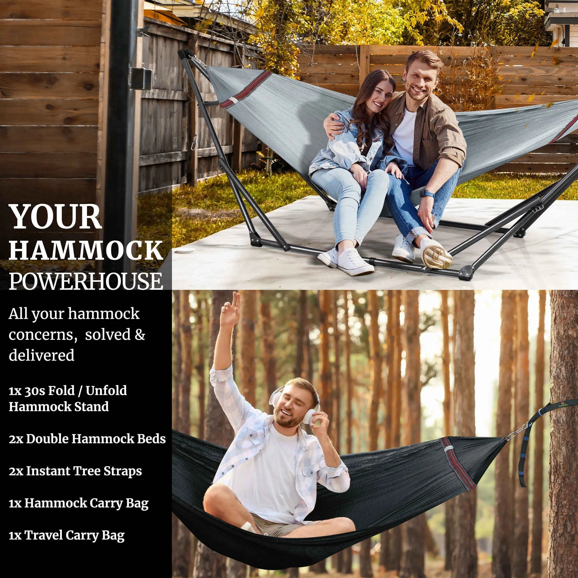 Tranquillo Comfort Set Original Hammock Stand for Ultimate Relaxation by Megsu