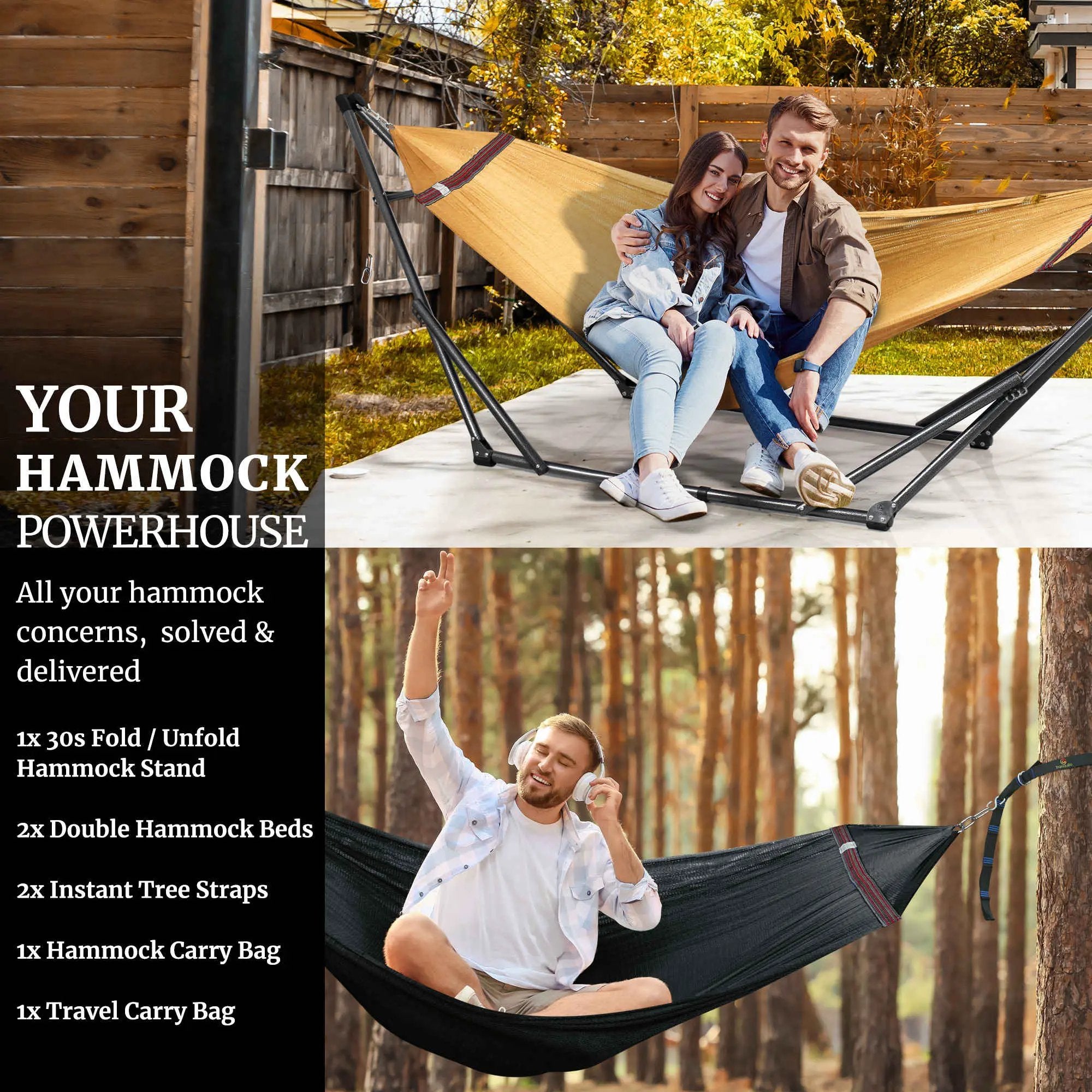 Tranquillo Comfort Set Original Hammock Stand for Ultimate Relaxation by Megsu