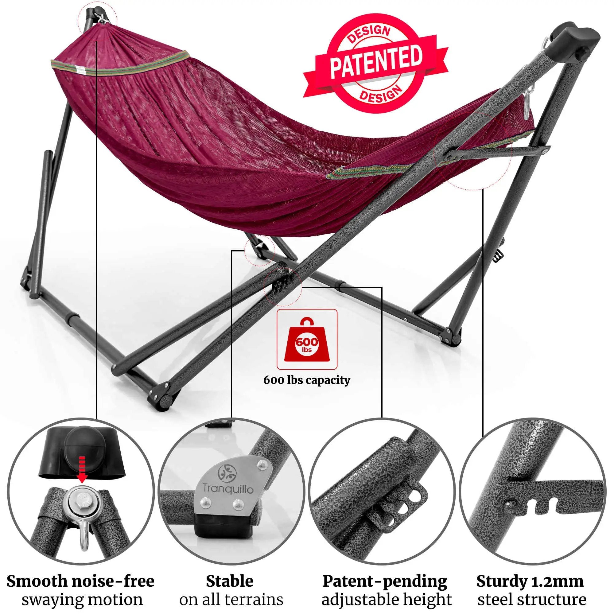 Tranquillo Comfort Set Original Hammock Stand for Ultimate Relaxation by Megsu