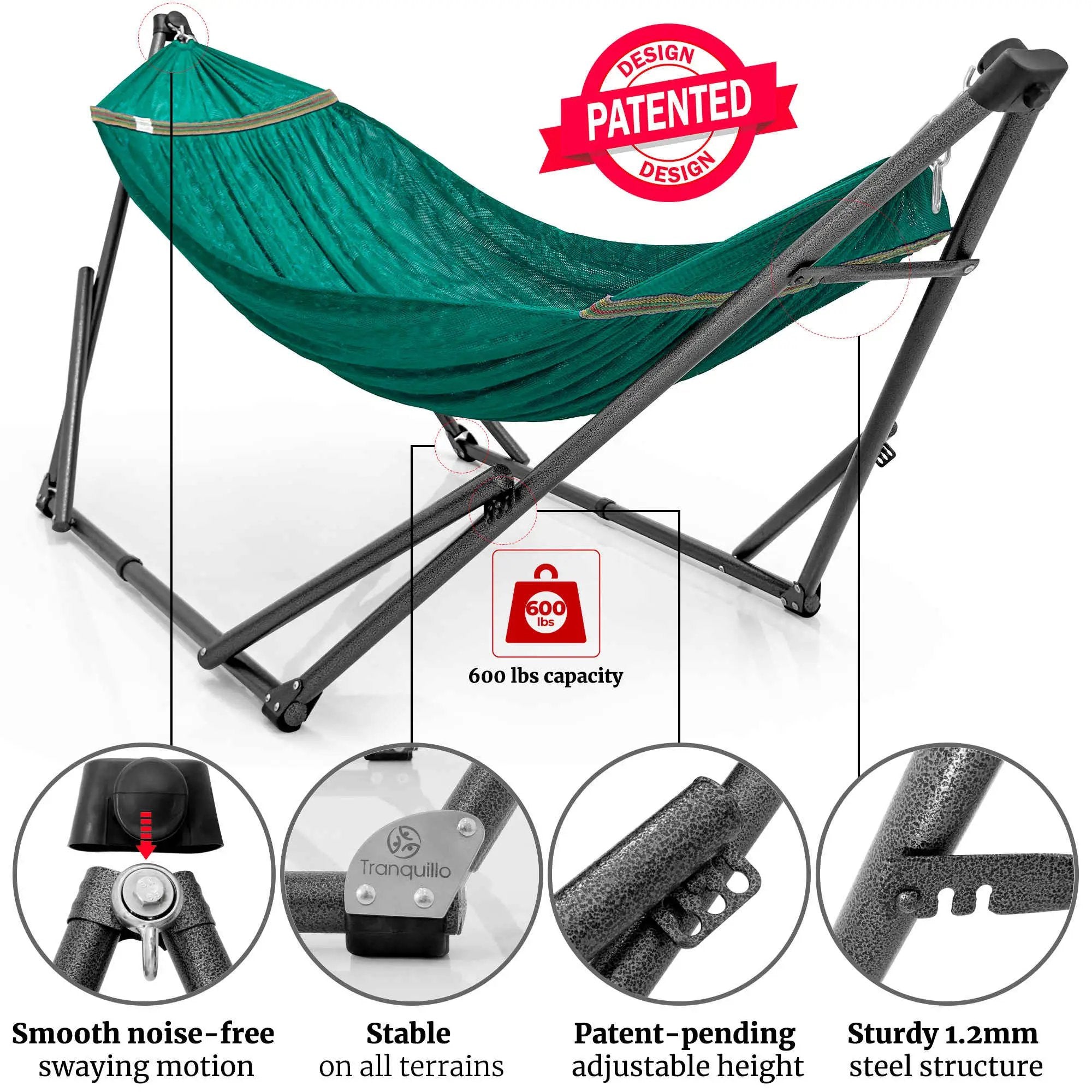 Tranquillo Comfort Set Original Hammock Stand for Ultimate Relaxation by Megsu