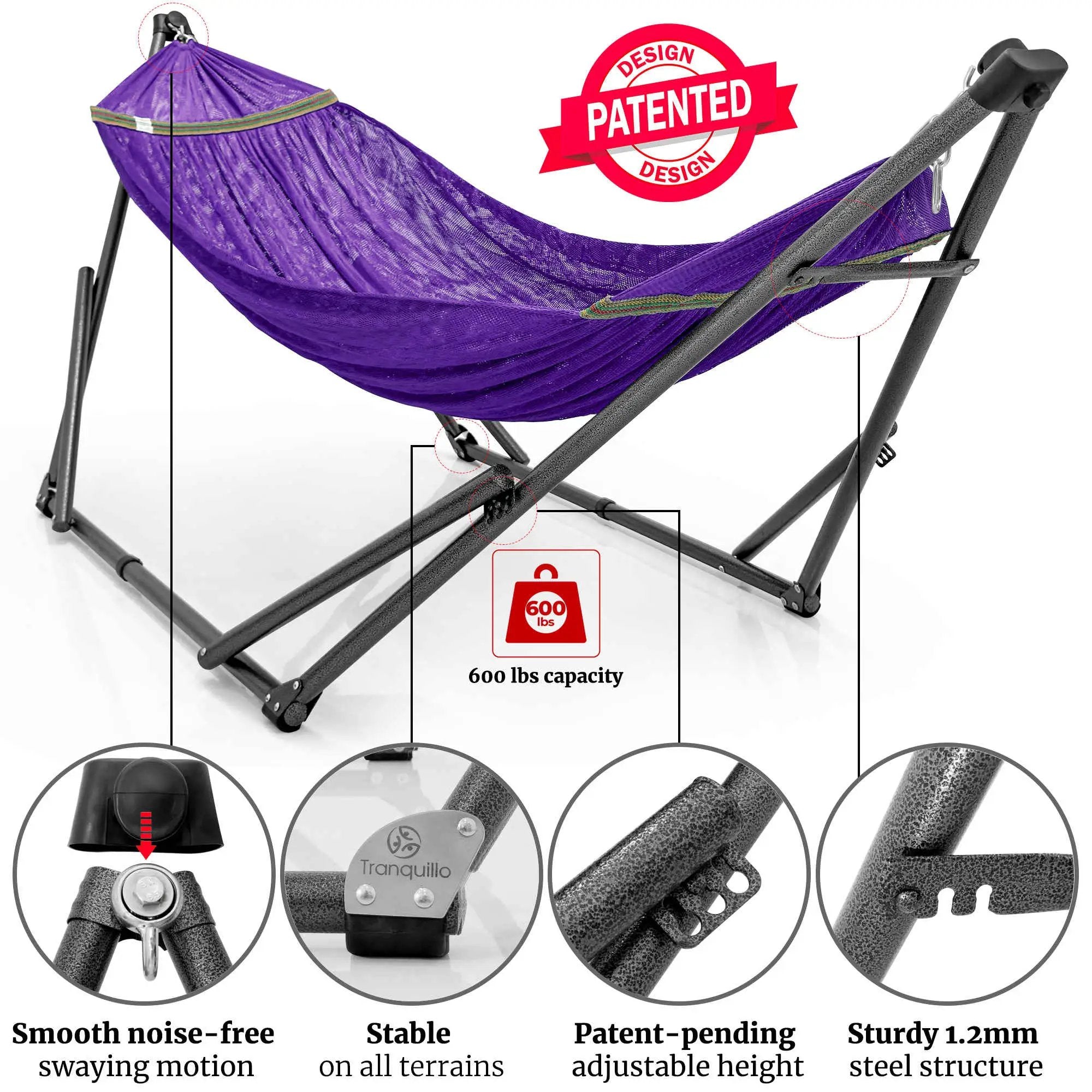 Tranquillo Comfort Set Original Hammock Stand for Ultimate Relaxation by Megsu