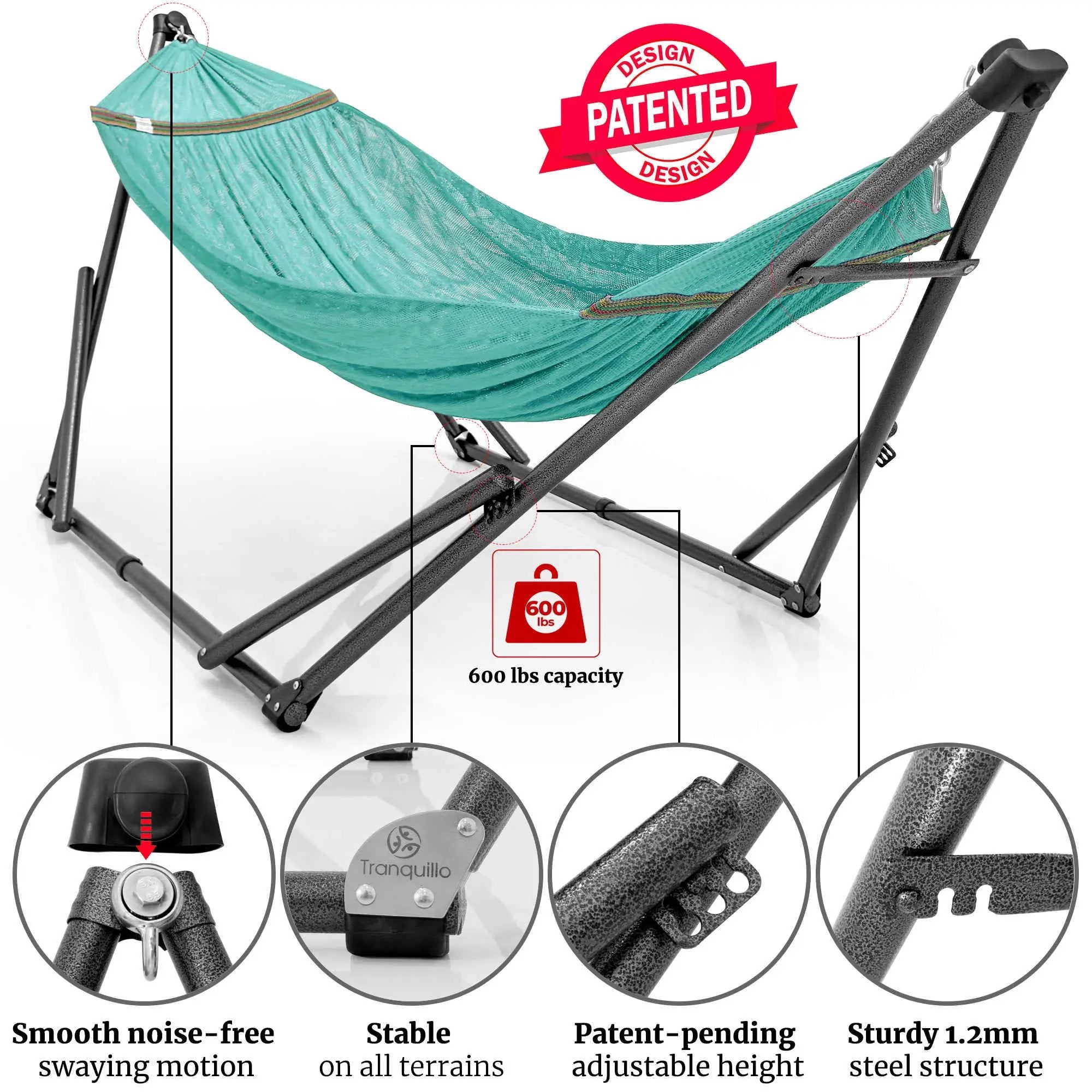 Tranquillo Comfort Set Original Hammock Stand for Ultimate Relaxation by Megsu