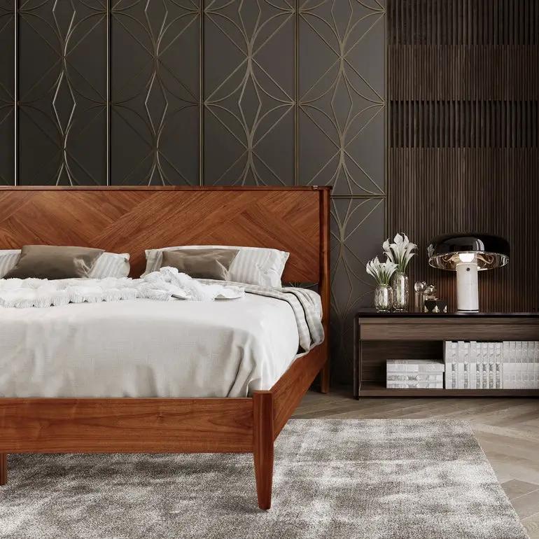 Panthera Solid Wood Bed Frame With Headboard by Megsu