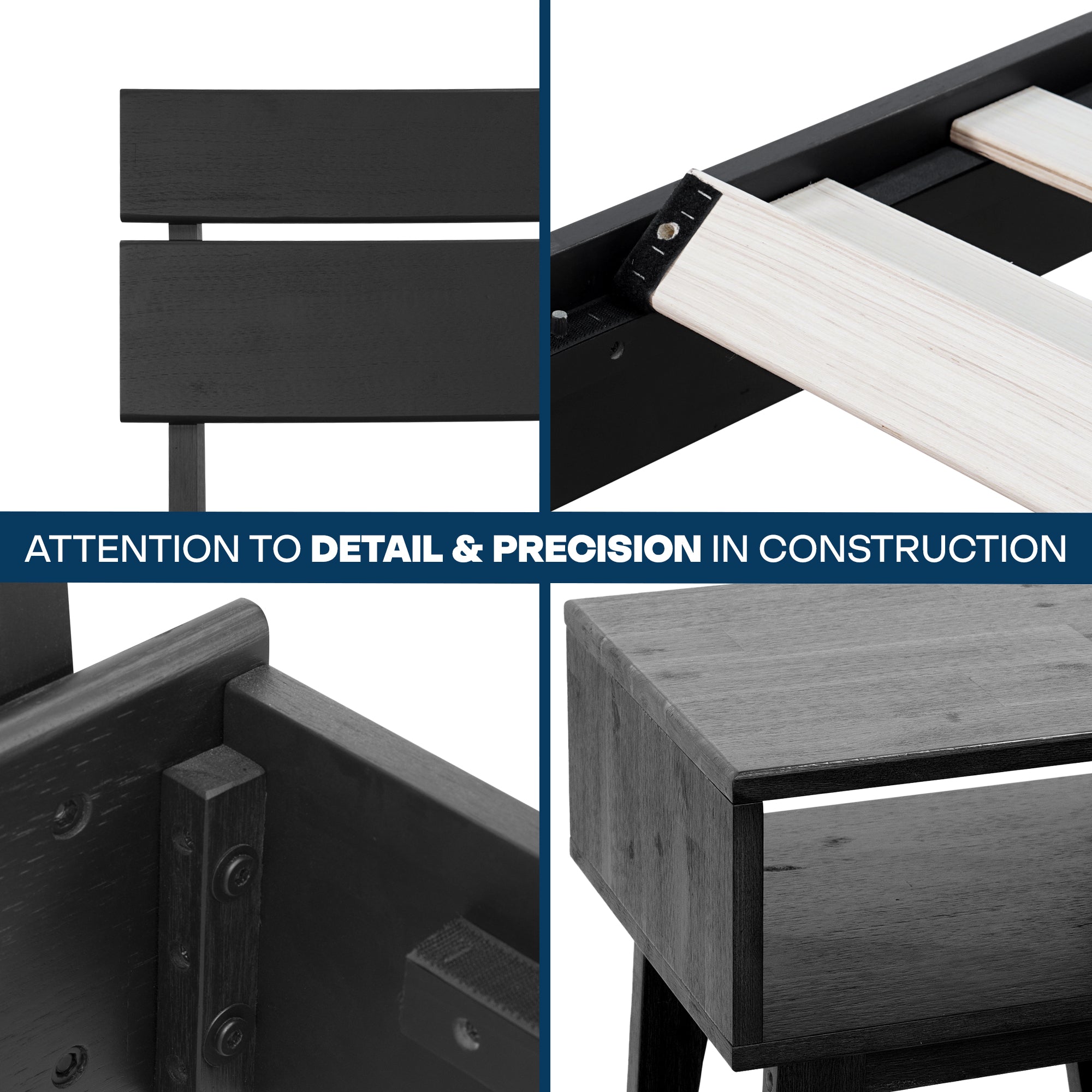 [Buy 1 Get 1] Aurora Solid Wood Bed Frame & Nightstand by Megsu