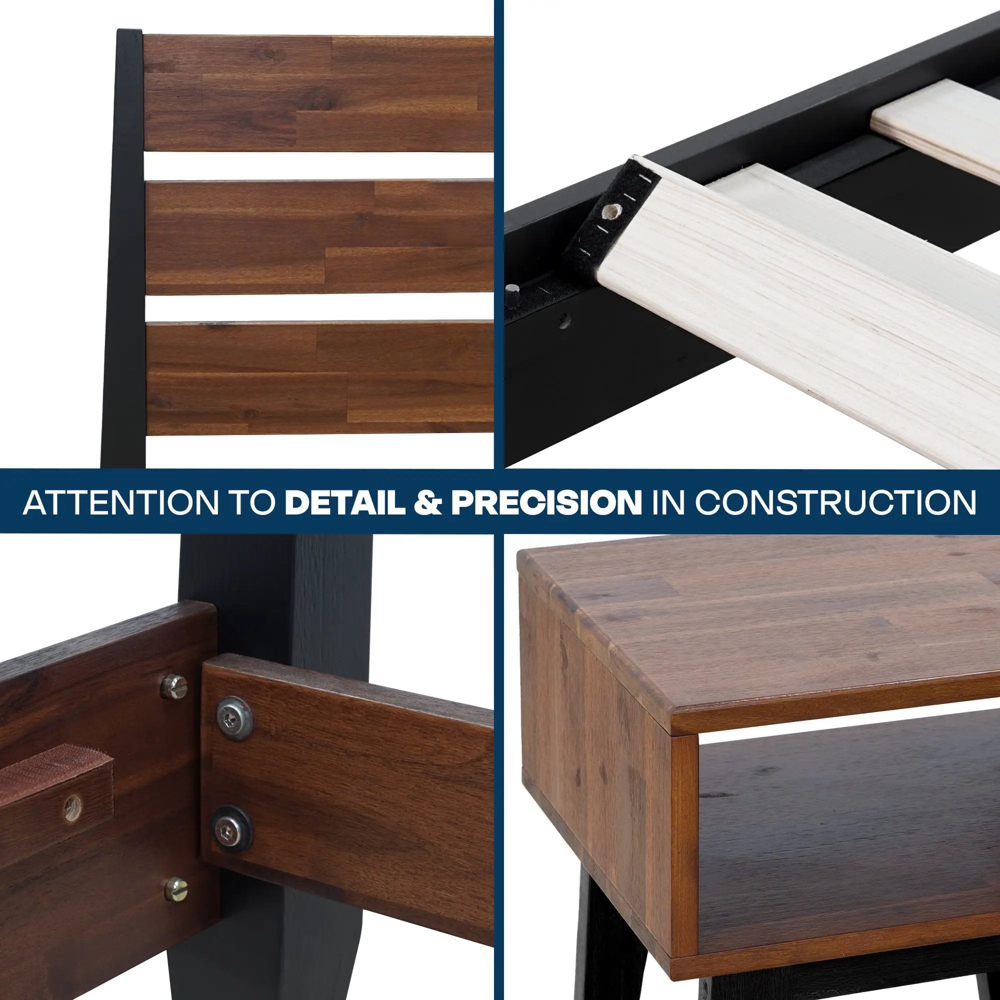 [Buy 1 Get 1] Emery Solid Wood Bed Frame & Nightstand by Megsu