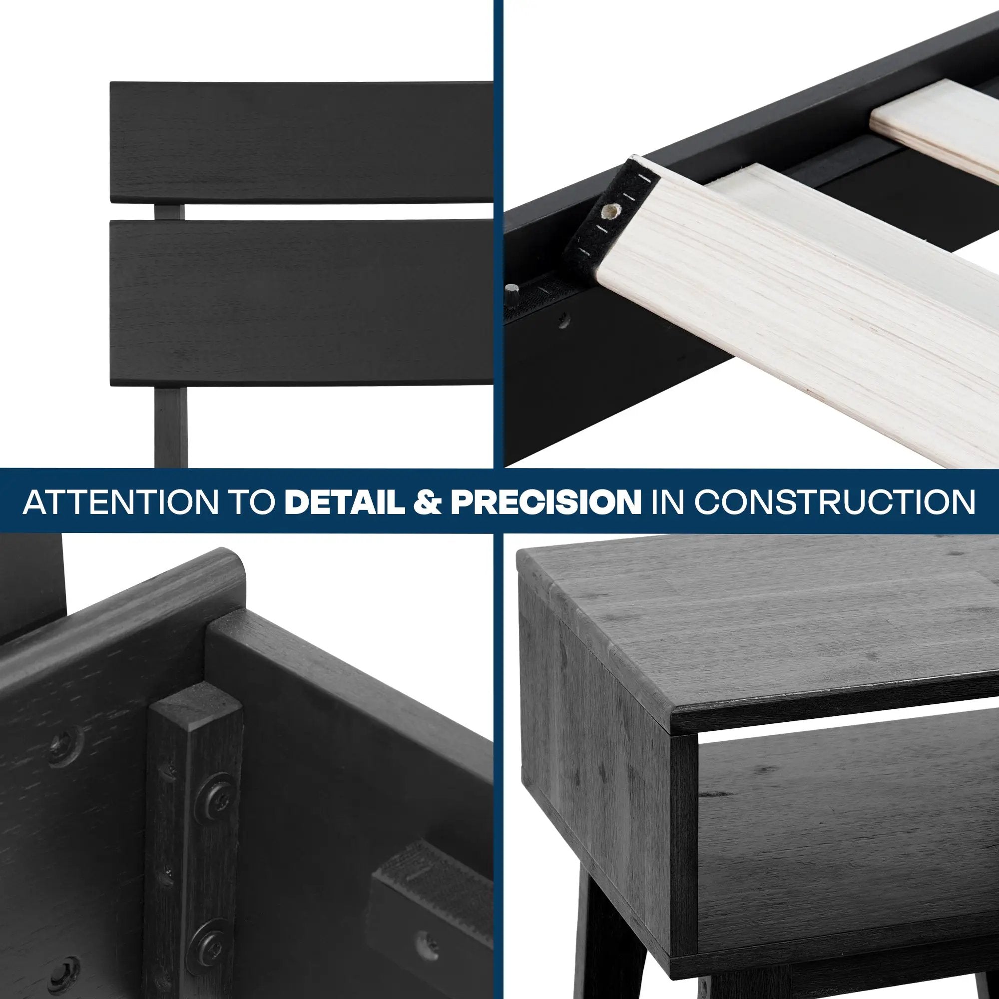 [Buy 1 Get 1] Aurora Solid Wood Bed Frame & Nightstand by Megsu