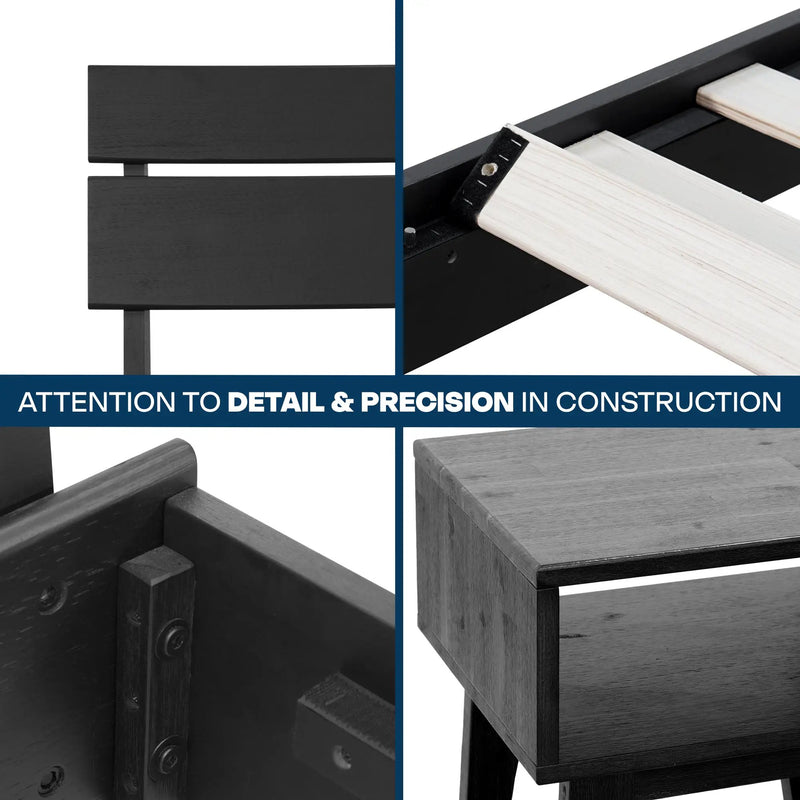 Aurora Solid Wood Bed Frame by Megsu