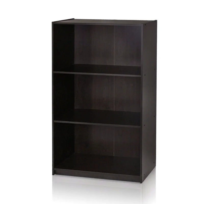 Modern 3-Shelf Bookcase in Espresso Wood Finish by HomePacific